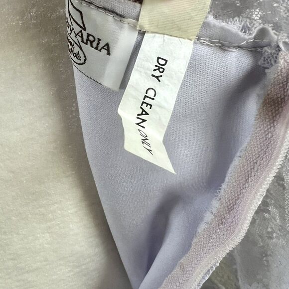 Vintage 70s Long Light Purple Lilac Ruffled Lace Maxi Dress Creations by Aria - Picture 14 of 16